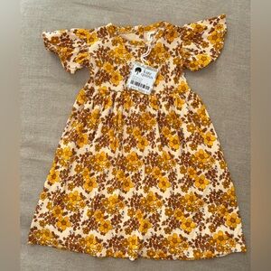 Kate Quinn Floral Yellow and Brown Dress